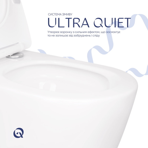 Унітаз підвісний Qtap Scorpio безободковий Ultra Quiet із сидінням Soft-close (QT14332380ASW)