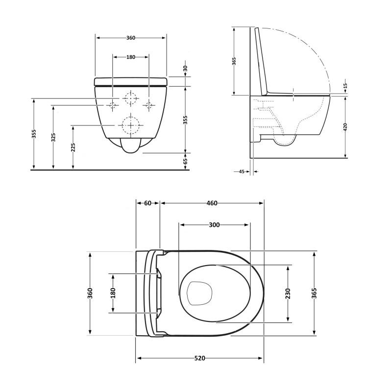 Унітаз підвісний Qtap Swan безобідковий із сидінням Soft-close (QT16335178W)