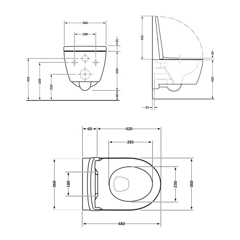 Унітаз підвісний Qtap Swan безободковий Ultra Quiet з сидінням Soft-close (QT16335179W)