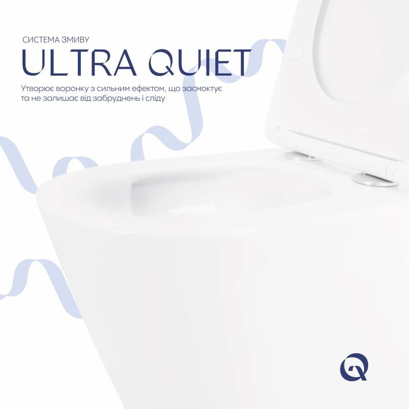 Унітаз підвісний Qtap Swan безободковий Ultra Quiet з сидінням Soft-close (QT16335179W)