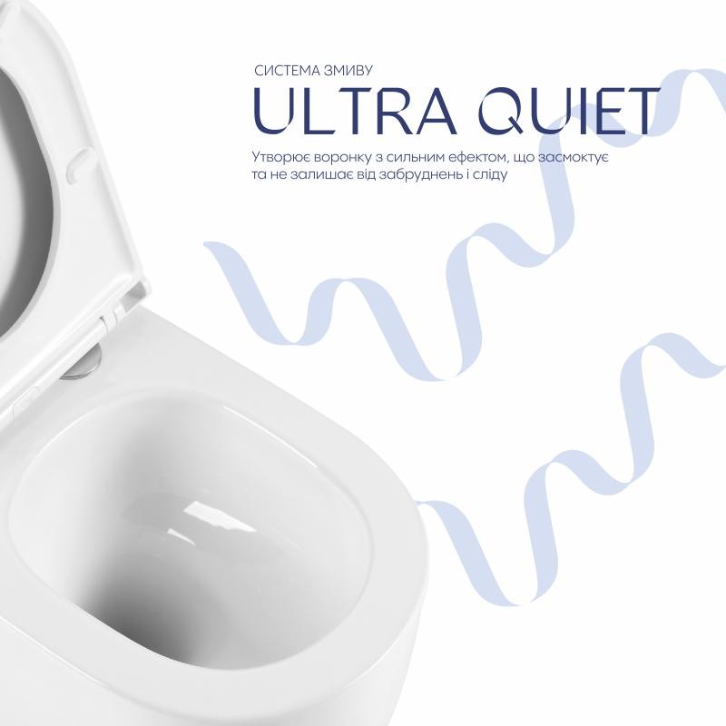 Унітаз підвісний Qtap Taurus безобідковий із сидінням Soft-close (QTTAU26W45428)