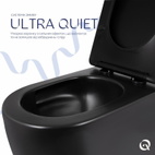 Унитаз подвесной Qtap Taurus Ultra Quiet 515 x 360 x 350 мм, Matt Black, с сиденьем Slim Duroplast / Soft-close / Quick Release (QTTAU28BLM50504)