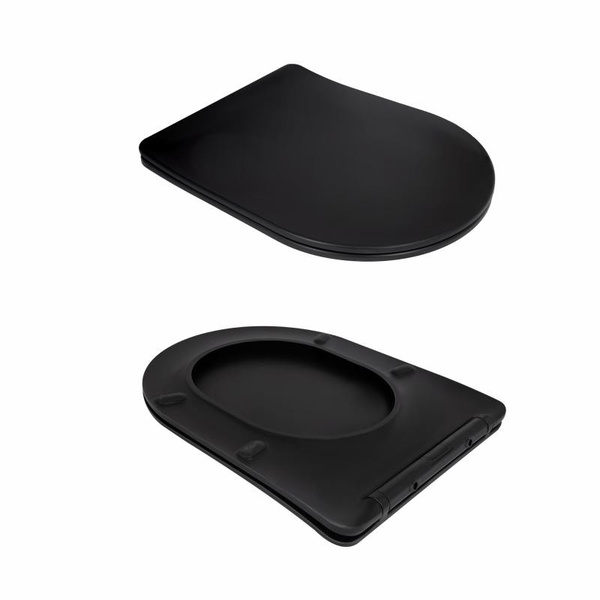Унитаз подвесной Qtap Taurus Ultra Quiet 515 x 360 x 350 мм, Matt Black, с сиденьем Slim Duroplast / Soft-close / Quick Release (QTTAU28BLM50504)