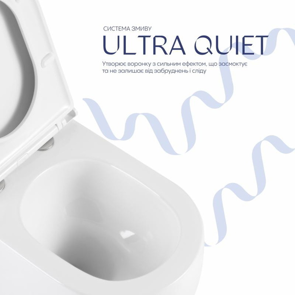 Унитаз подвесной Qtap Taurus Ultra Quiet 515 x 360 x 350 мм, White, с сиденьем Slim Duroplast / Soft-close / Quick Release (QTTAU26W49116)