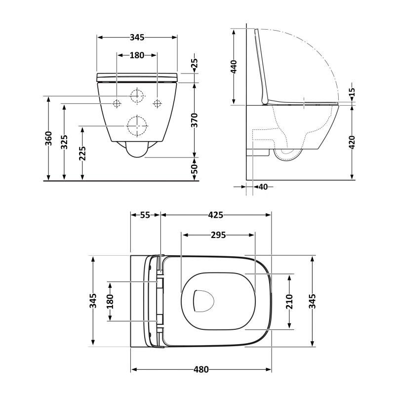 Унітаз підвісний Qtap Tern із сидінням Soft-close (QT17332303ASW)