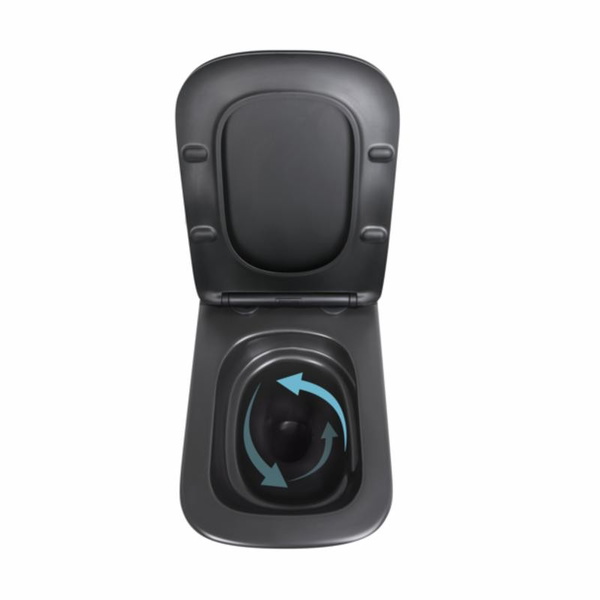 Унітаз підвісний Qtap Tern New Ultra Quiet із сидінням із сидінням Soft-Close MATT BLACK (QT17332303ASMB)