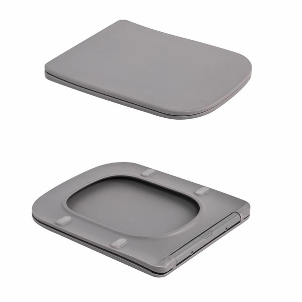 Унитаз подвесной Qtap Tern Ultra Quiet 520 x 345 x 325 мм, Stone grey, с сиденьем Slim Duroplast / Soft-close / Quick Release (QTTER26SG49000)