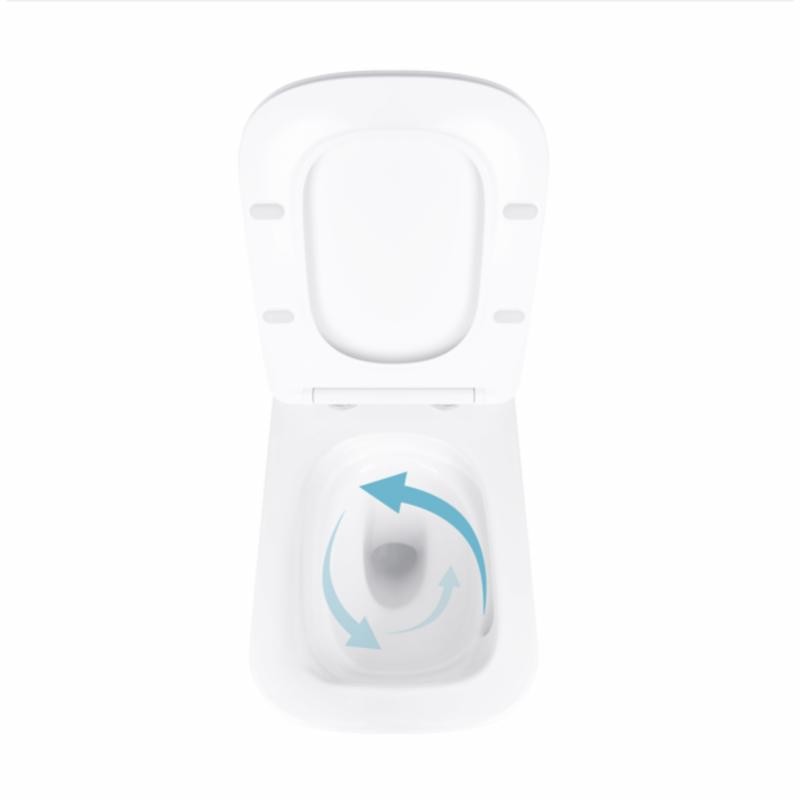 Унітаз підвісний Qtap Tern Ultra Quiet безобідковий з сидінням Soft-close WHITE (QT17332303AW)