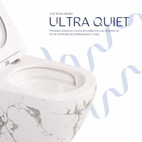 Унитаз подвесной Robin Ultra Quiet 490 x 365 x 325 мм, Marble, с сиденьем Slim Duroplast / Soft-close / Quick Release Qtap (QT13332381АSMR)