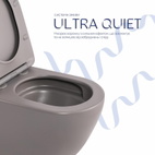 Унитаз подвесной Robin Ultra Quiet 490 x 365 x 325 мм, Stone Grey, с сиденьем Slim Duroplast / Soft-close / Quick Release Qtap (QT13332381АSSG)