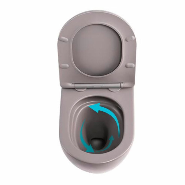 Унитаз подвесной Robin Ultra Quiet 490 x 365 x 325 мм, Stone Grey, с сиденьем Slim Duroplast / Soft-close / Quick Release Qtap (QT13332381АSSG)