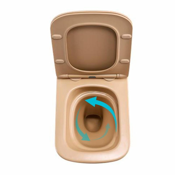 Унитаз подвесной Tern Ultra Quiet 490 x 365 x 325 мм, Beige, с сиденьем Slim Duroplast / Soft-close / Quick Release Qtap (QT17332303ASSB)