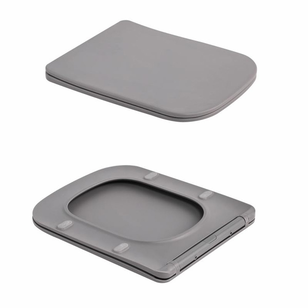 Унитаз подвесной Tern Ultra Quiet 490 x 365 x 325 мм, Stone Grey, с сиденьем Slim Duroplast / Soft-close / Quick Release Qtap (QT17332303ASSG)
