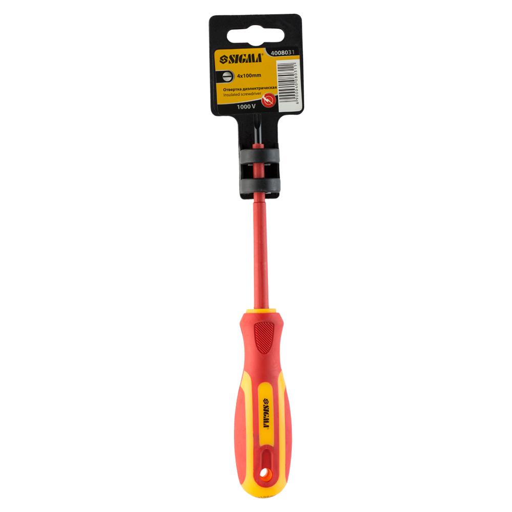 Викрутка діелектрична шліцьова Sigma CrV SL4.0 х 100 мм 1000В