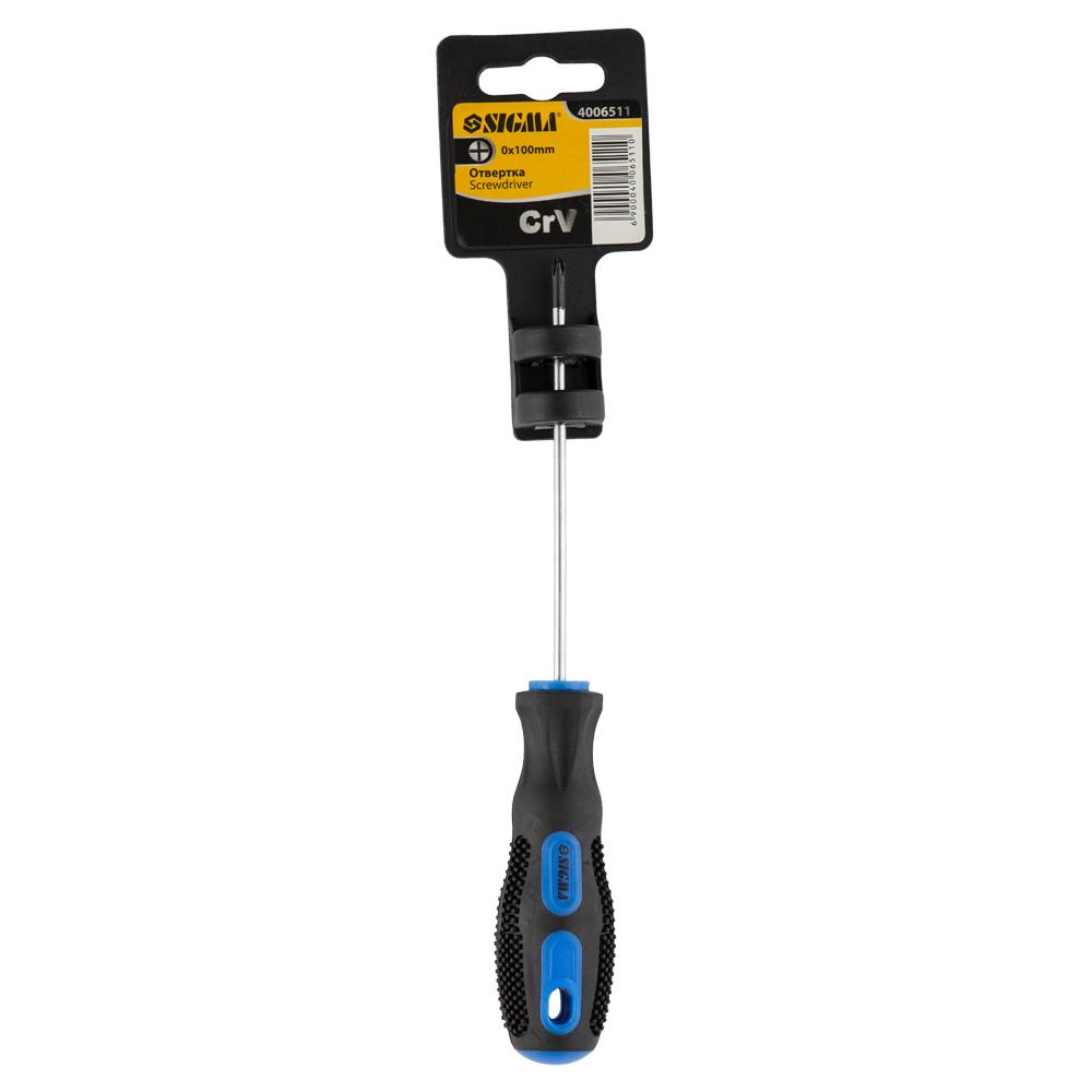 Отвертка крестовая Sigma CrV PH0 х 100 мм