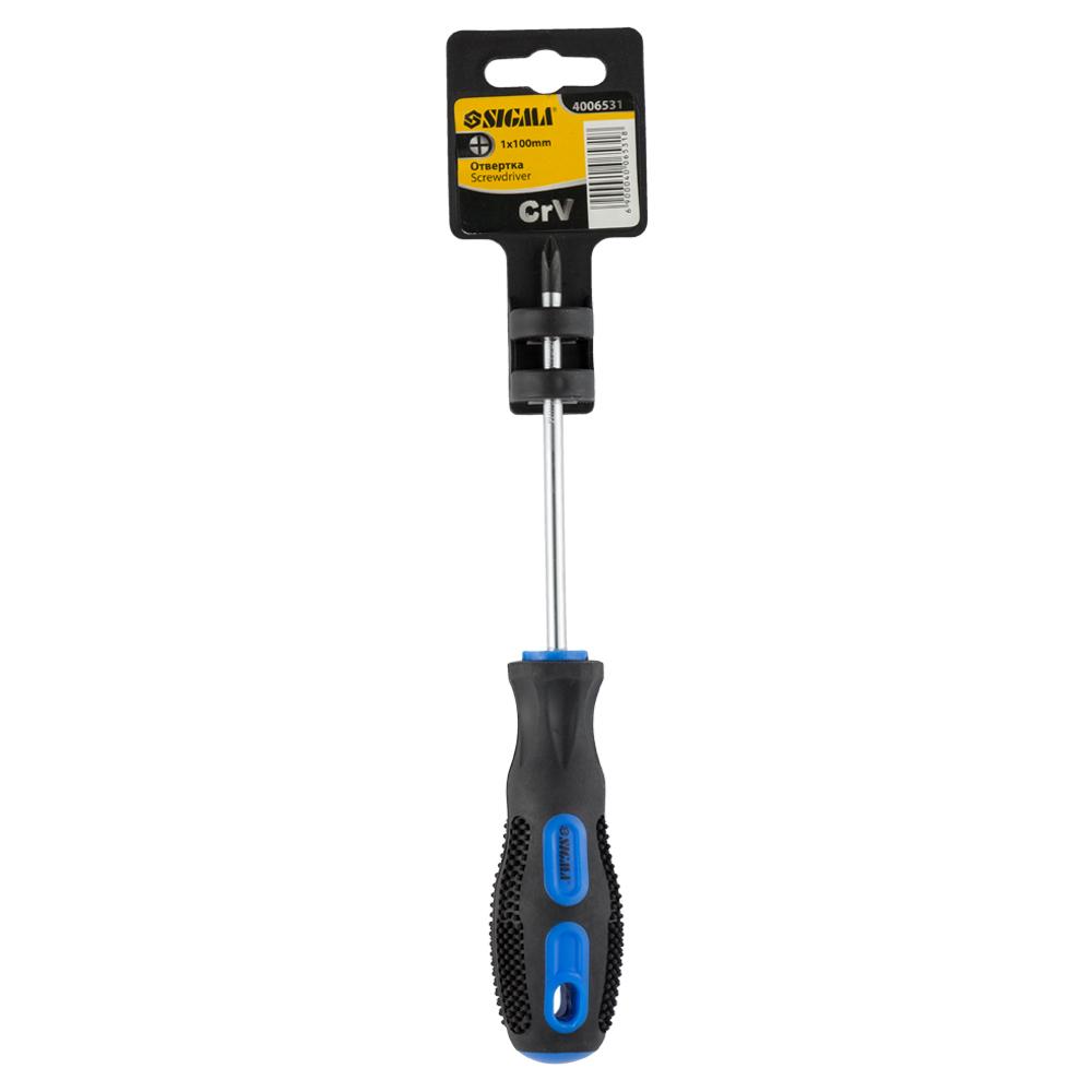 Отвертка крестовая Sigma CrV PH1 х 100 мм
