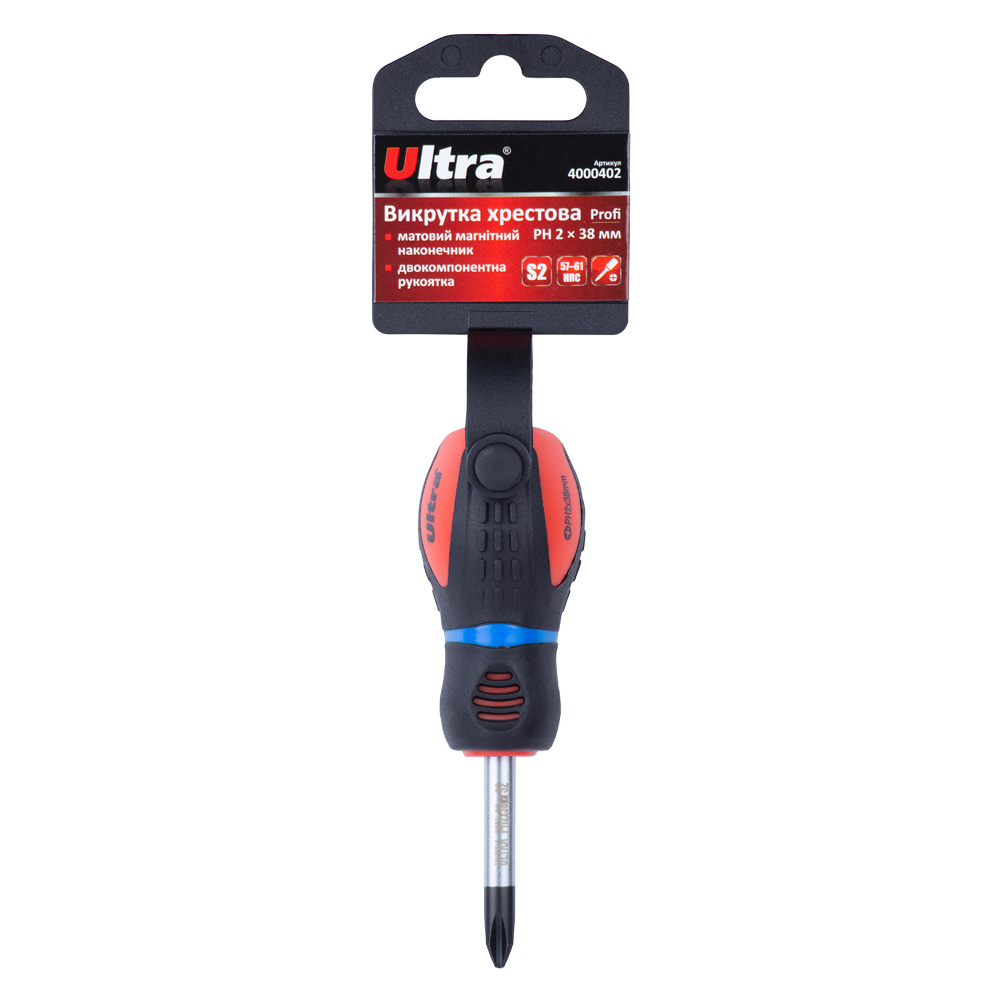 Отвертка крестовая Ultra Profi S2 PH2 х 38 мм