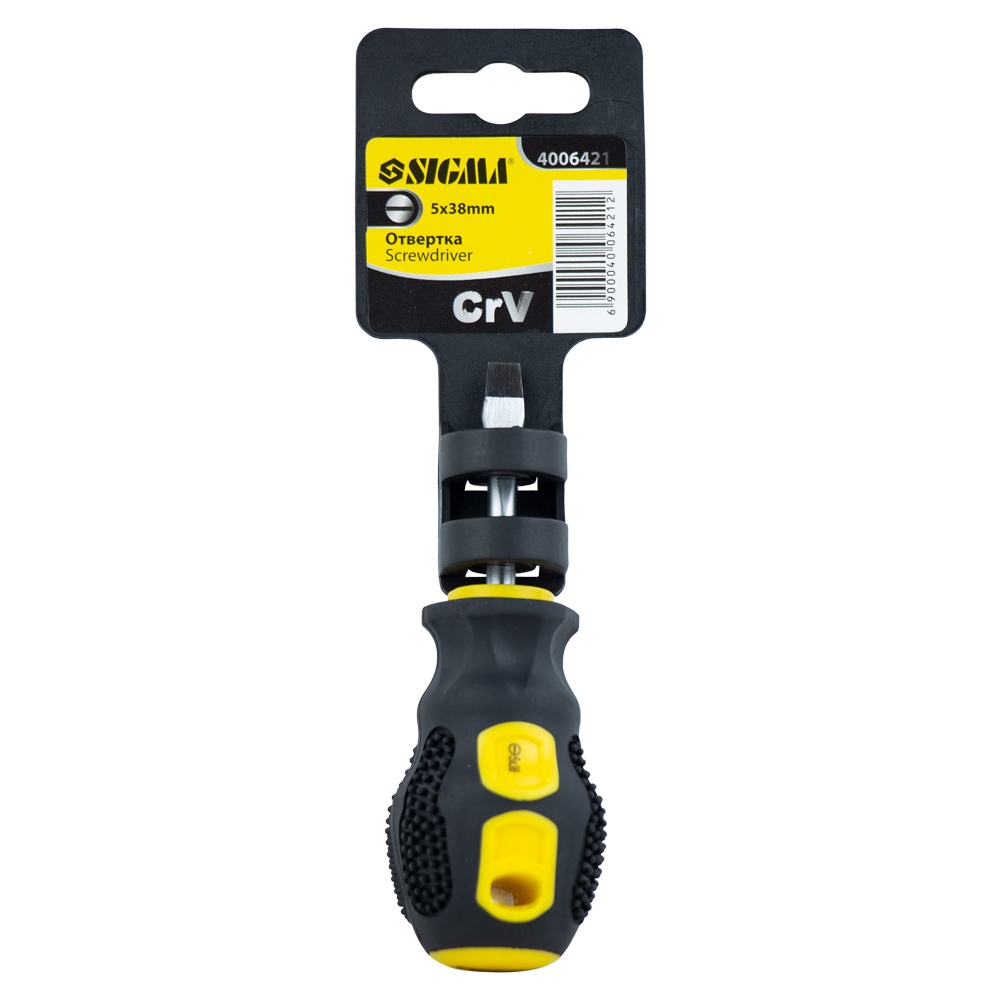Отвертка шлицевая Sigma CrV SL5 х 38 мм