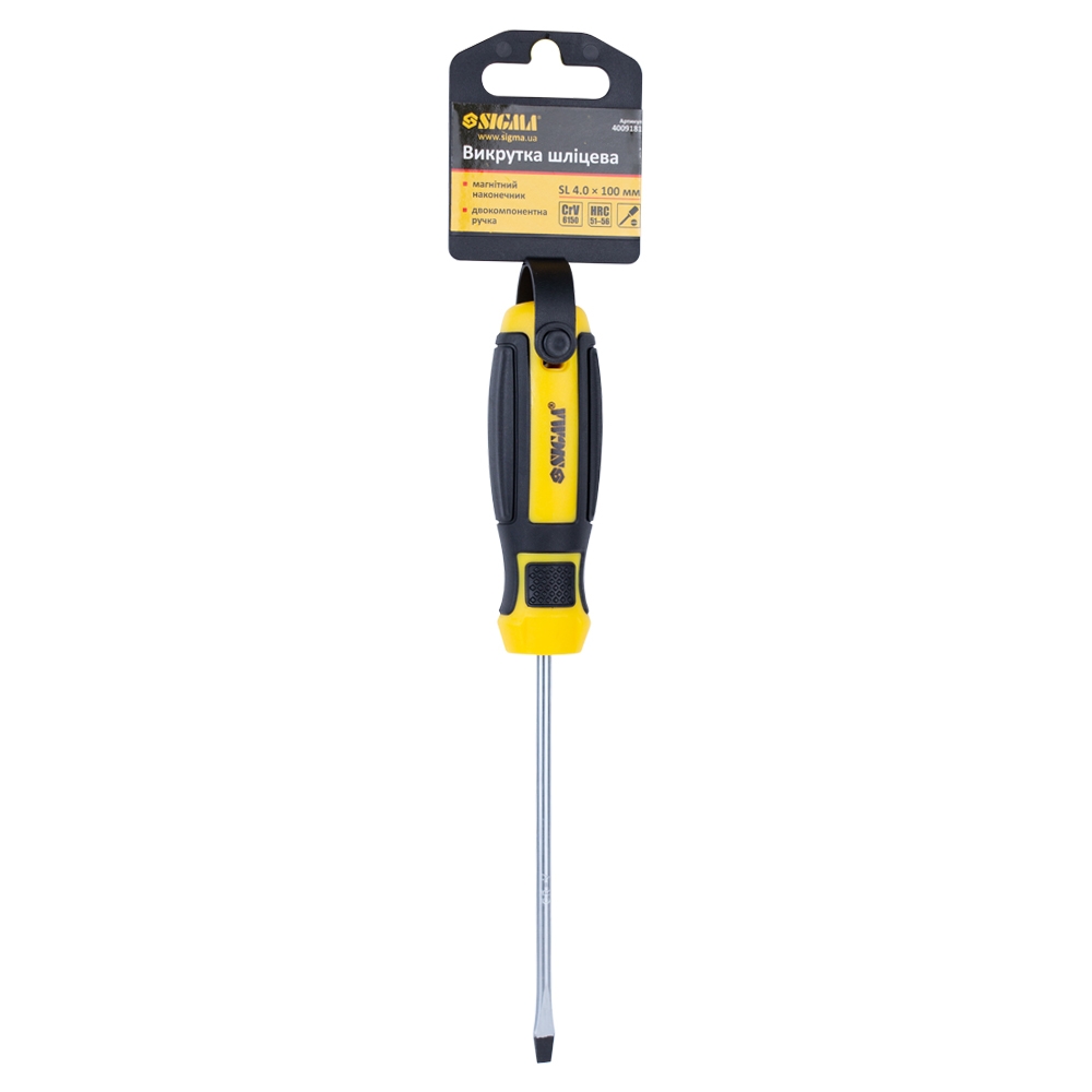 Викрутка шліцьова Sigma Mega CrV SL 4.0 х 100 мм