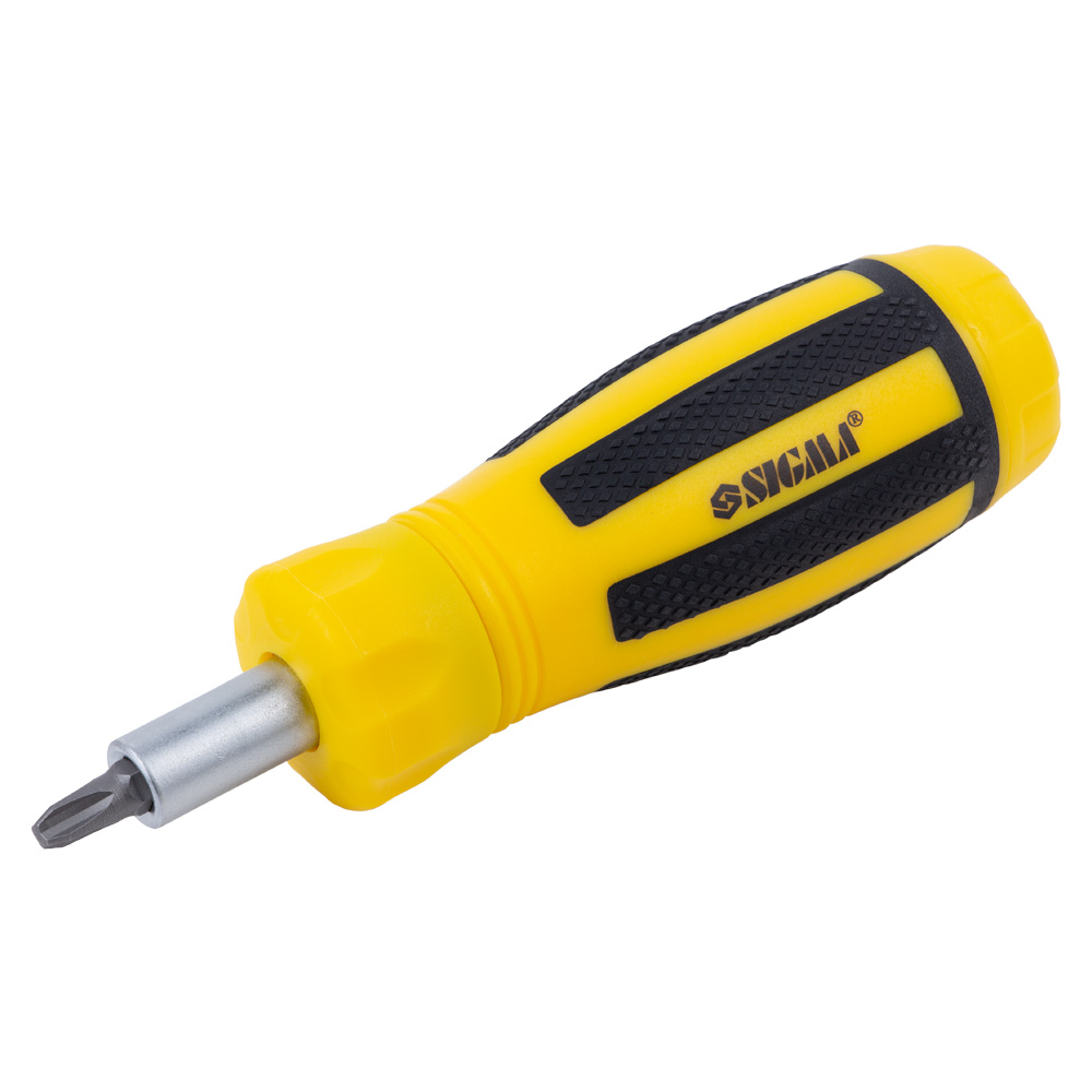 Отвертка Sigma CrV с реверсом + биты 12 шт