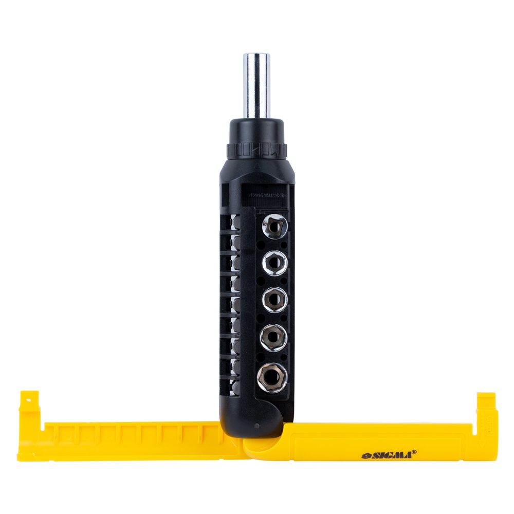 Викрутка Sigma CrV з реверсом + насадки торцеві і біти 1/4" 13 шт