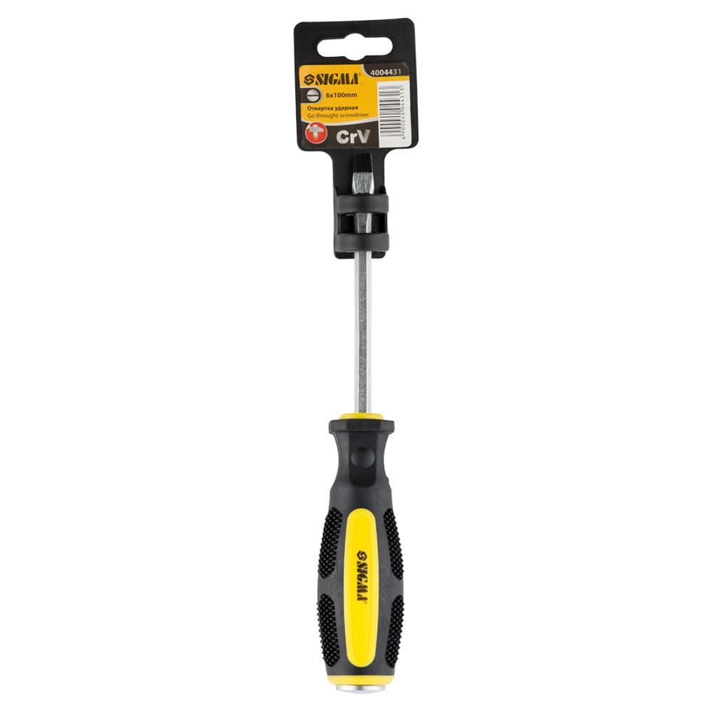 Викрутка ударна шліцьова Sigma CrV SL6 x 100 мм