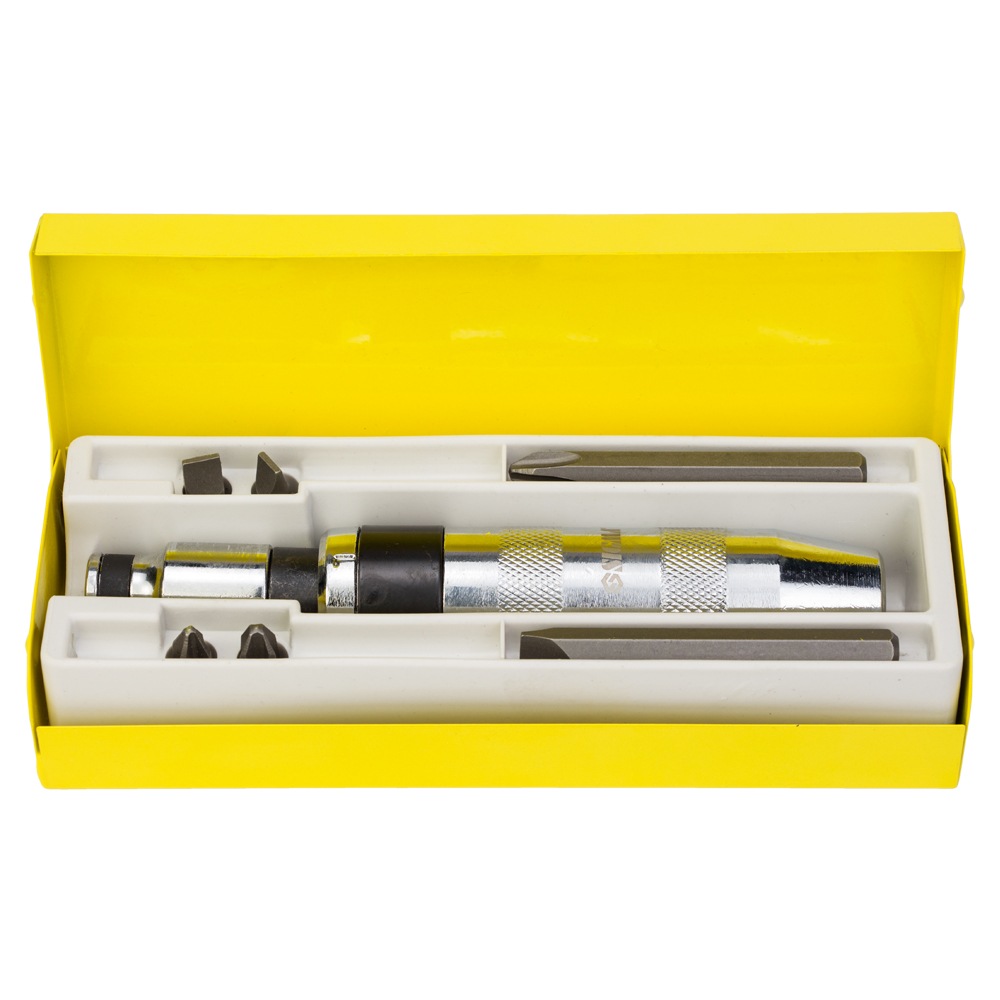 Викрутка ударно-поворотна Sigma CrV з бітами 8 предметів (металевий кейс)