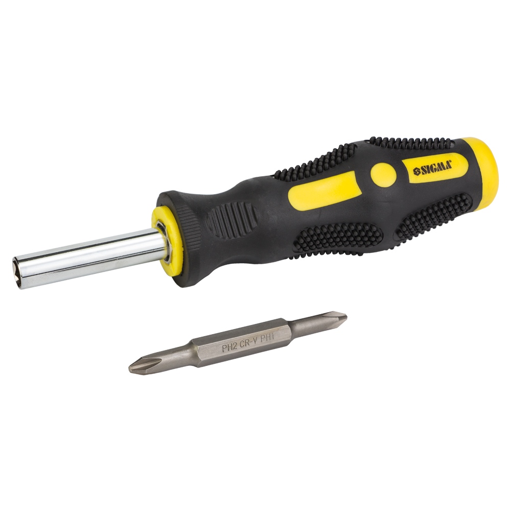 Викрутка з двосторонніми бітами Sigma CrV 4 в 1 + адаптер (чорна)