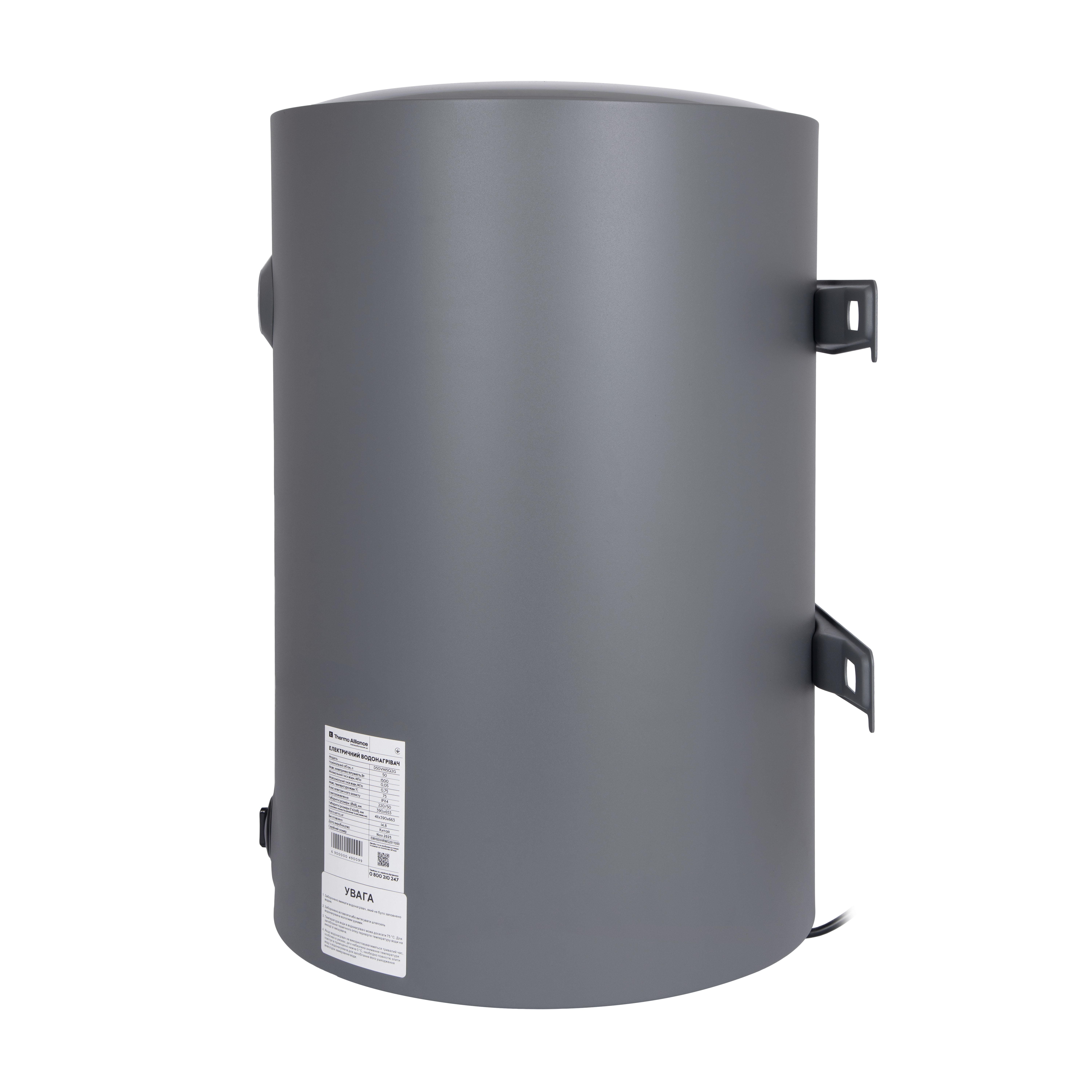Водонагреватель электрический Thermo Alliance 100 л, Grey,универсальный, мокрый ТЭН 1.5 кВт (D100VH15Q3G)