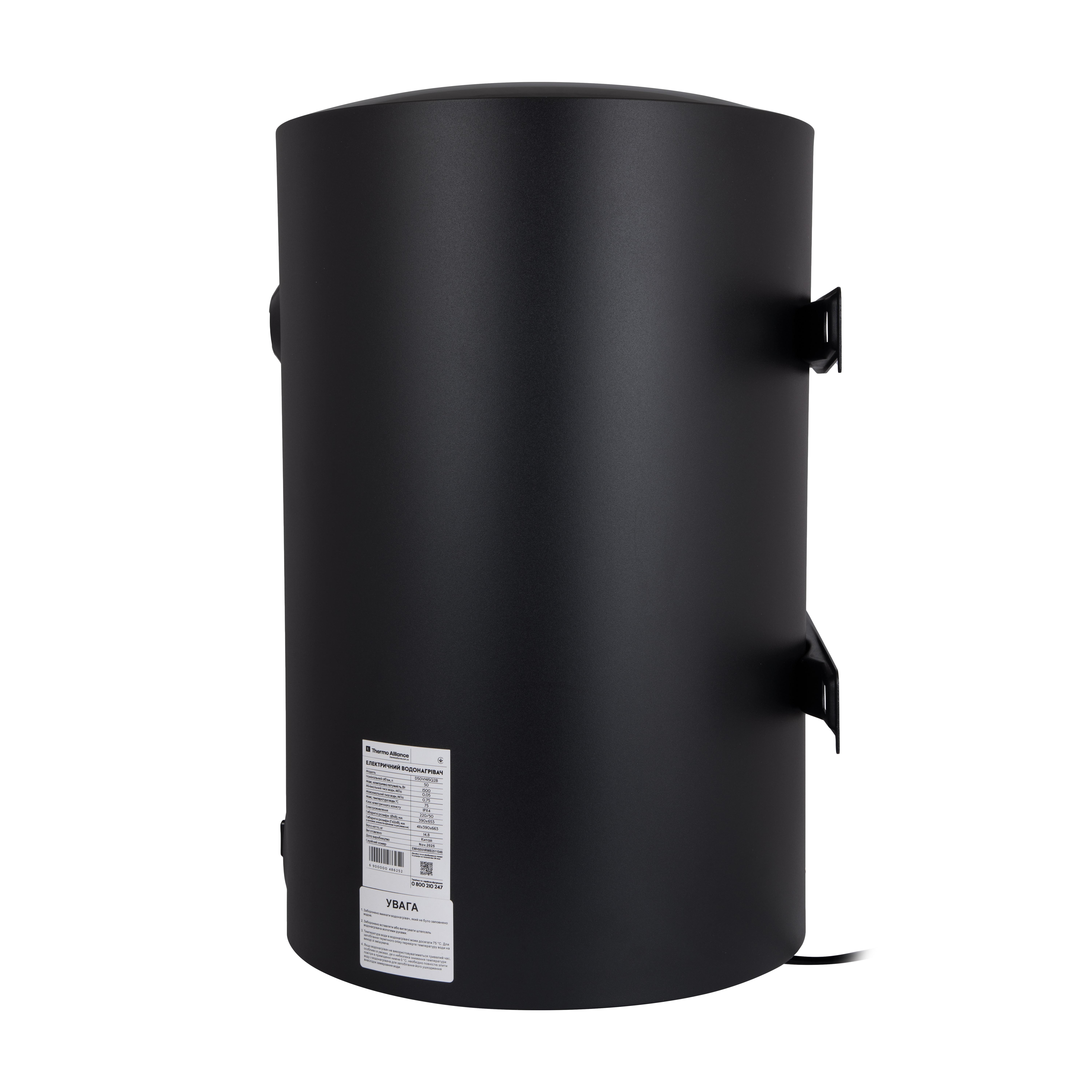 Водонагреватель электрический Thermo Alliance 100 л Black универсальный, мокрый ТЭН 1,5 кВт (D100VH15Q3В)