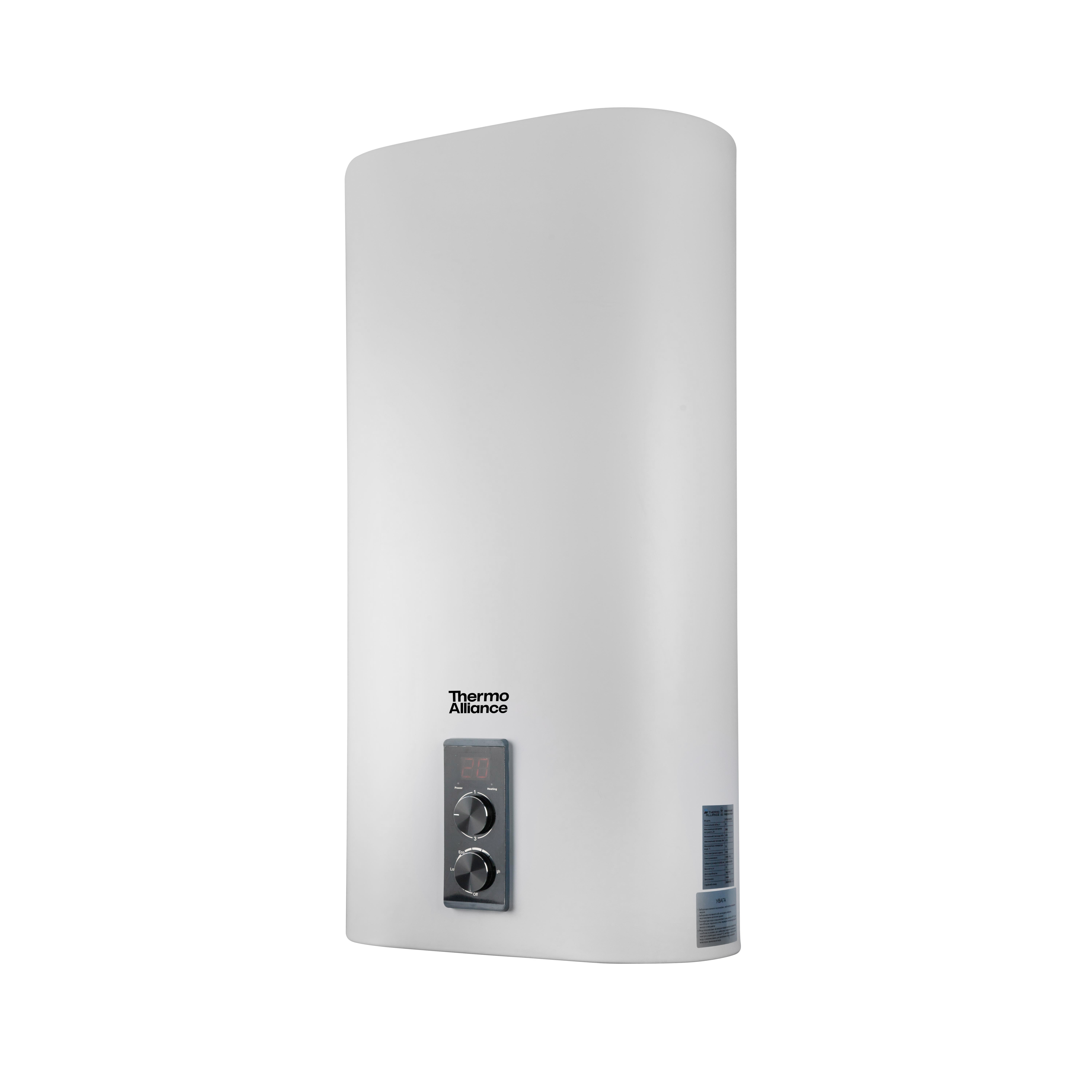 Водонагреватель электрический Thermo Alliance 100 л плоский вертикальный, сухой ТЭН 2 кВт (0,8+1,2) (DT100V20GPD-D/2)