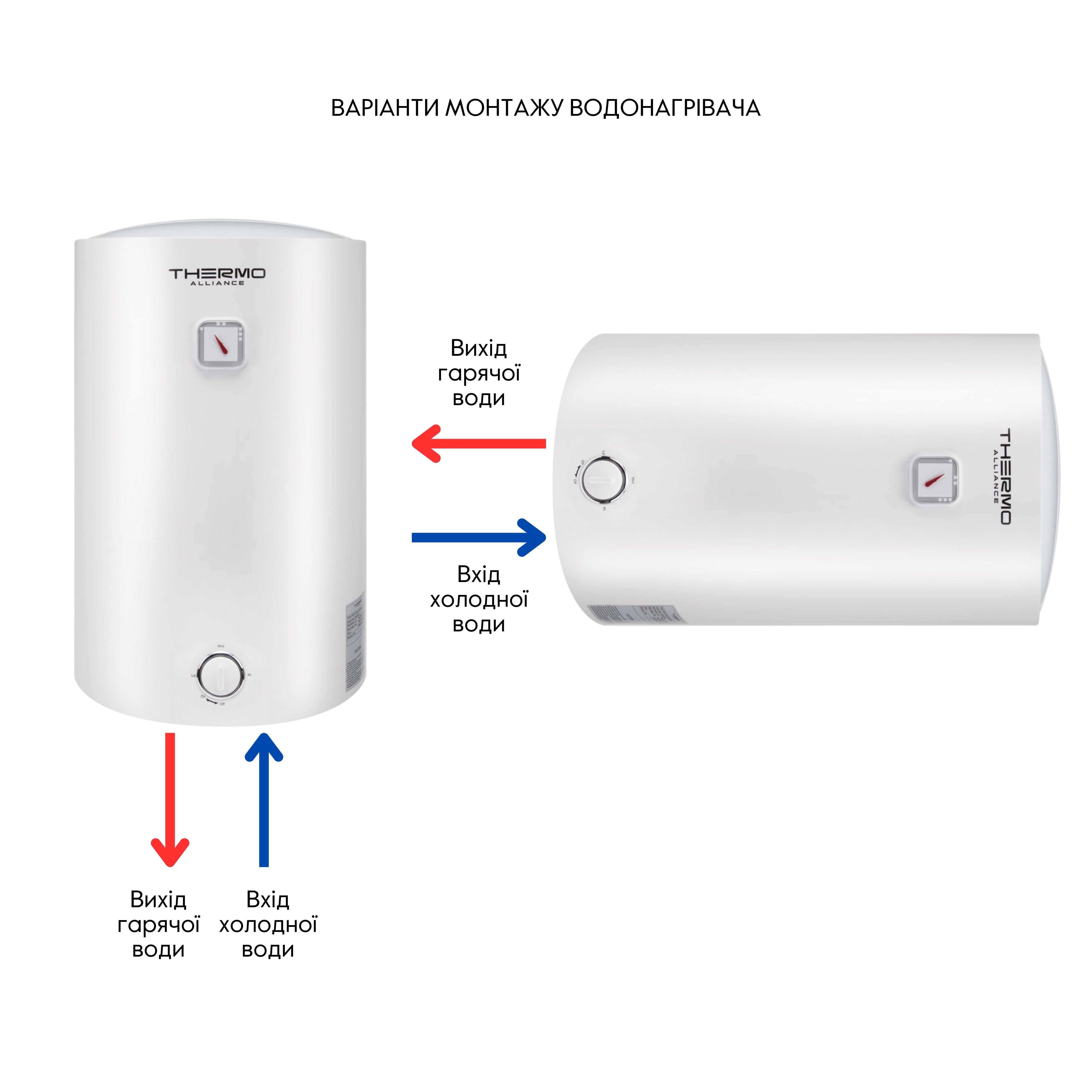 Водонагреватель электрический Thermo Alliance 100 л универсальный, мокрый ТЭН 1,5 кВт (D100VH15Q3)