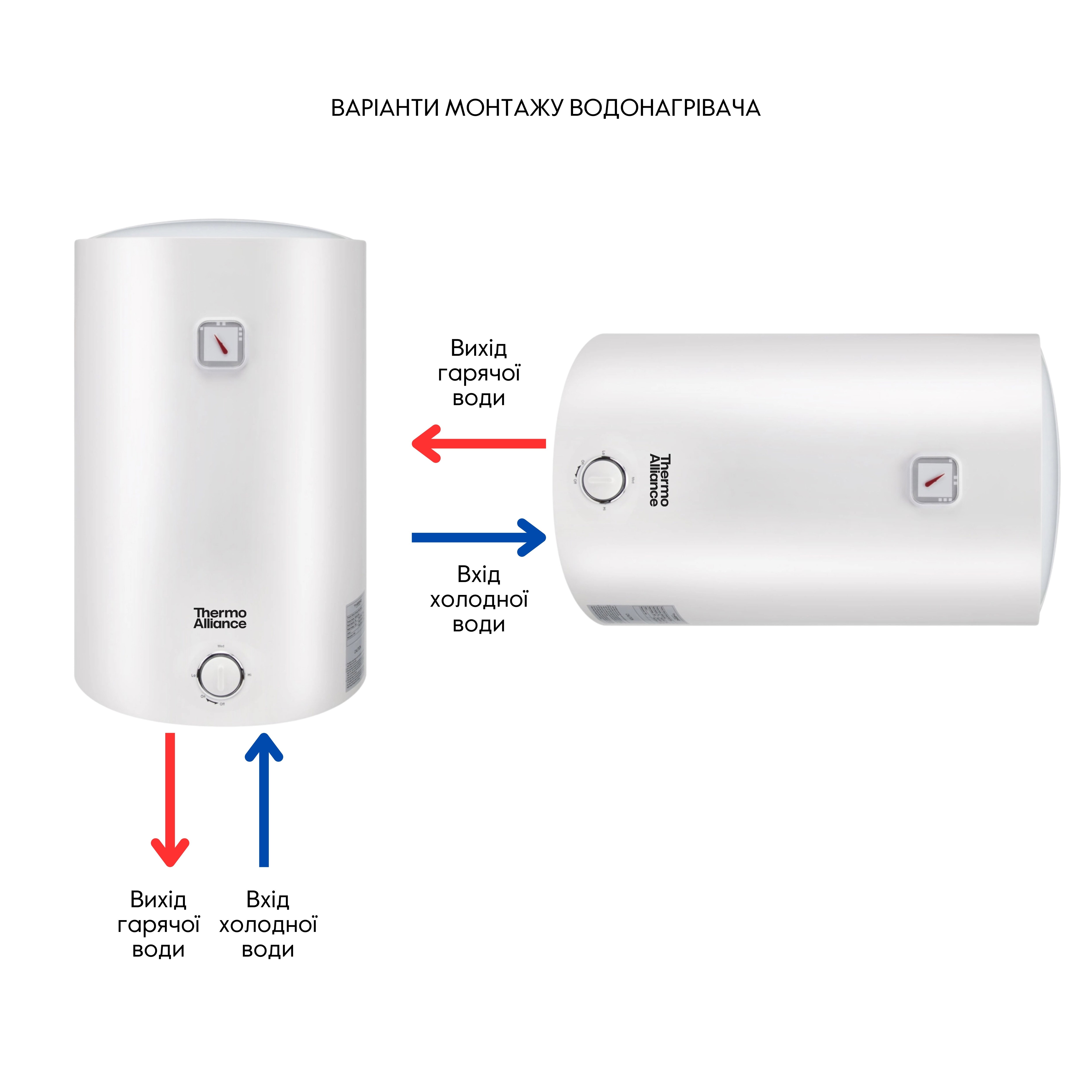 Водонагреватель электрический Thermo Alliance 50 л универсальный, мокрый ТЭН 1,5 кВт (D50VH15Q2)