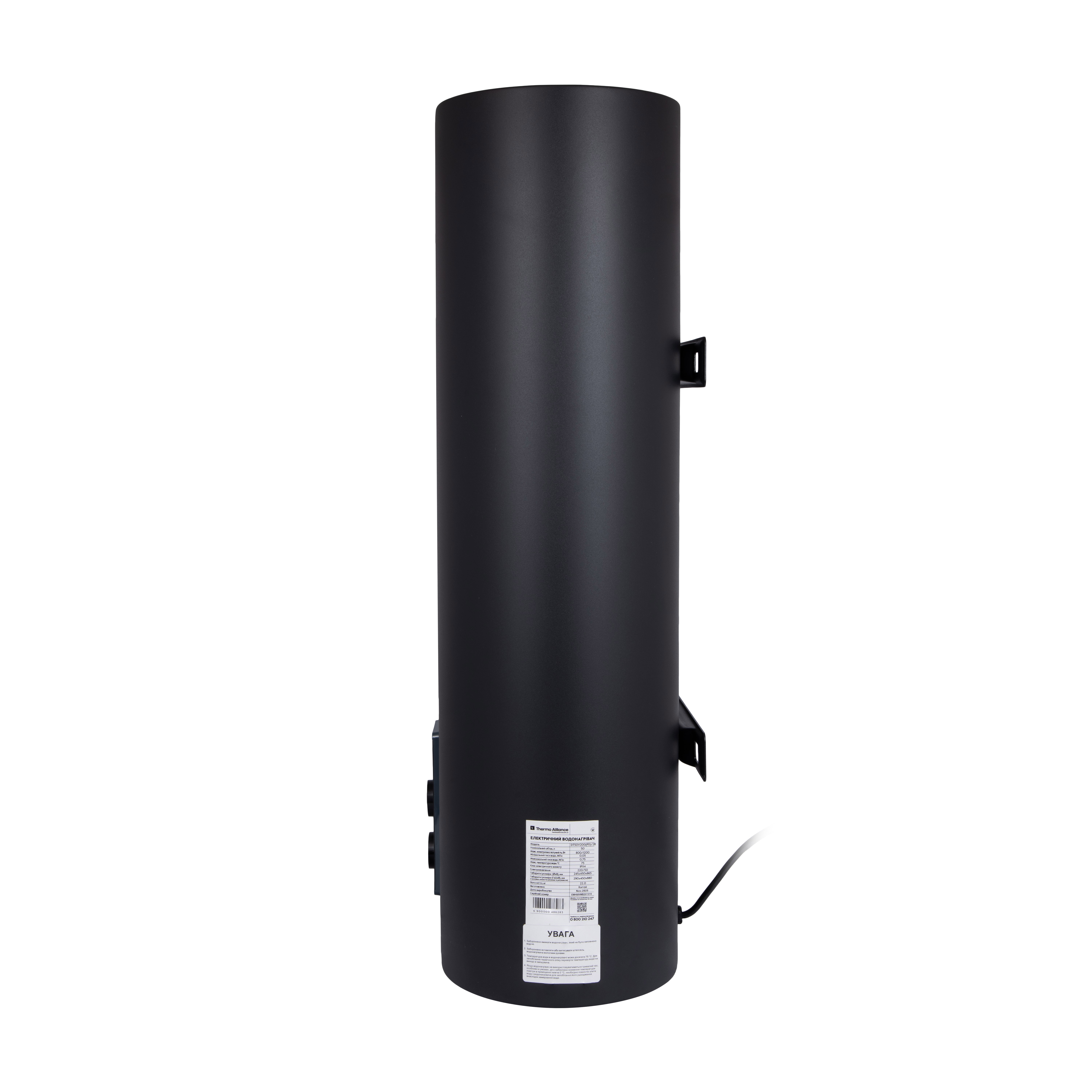 Водонагреватель электрический Thermo Alliance 80 л Black,плоский вертикальный, мокрый ТЭН 2 кВт (0,8+1,2) (DT80V20GPD/2В)