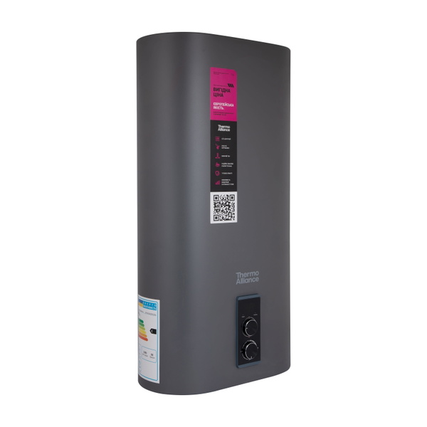 Водонагреватель электрический Thermo Alliance 80 л Grey,плоский вертикальный, мокрый ТЭН 2 кВт (0,8+1,2) (DT80V20GPD/2G)