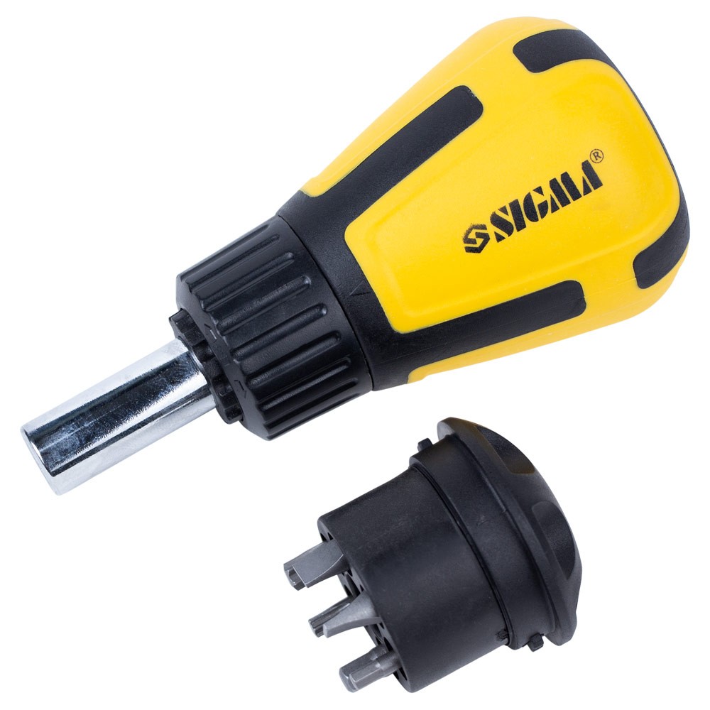 Отвертка с реверсом Sigma CrV и двухсторонними битами 6 в 1
