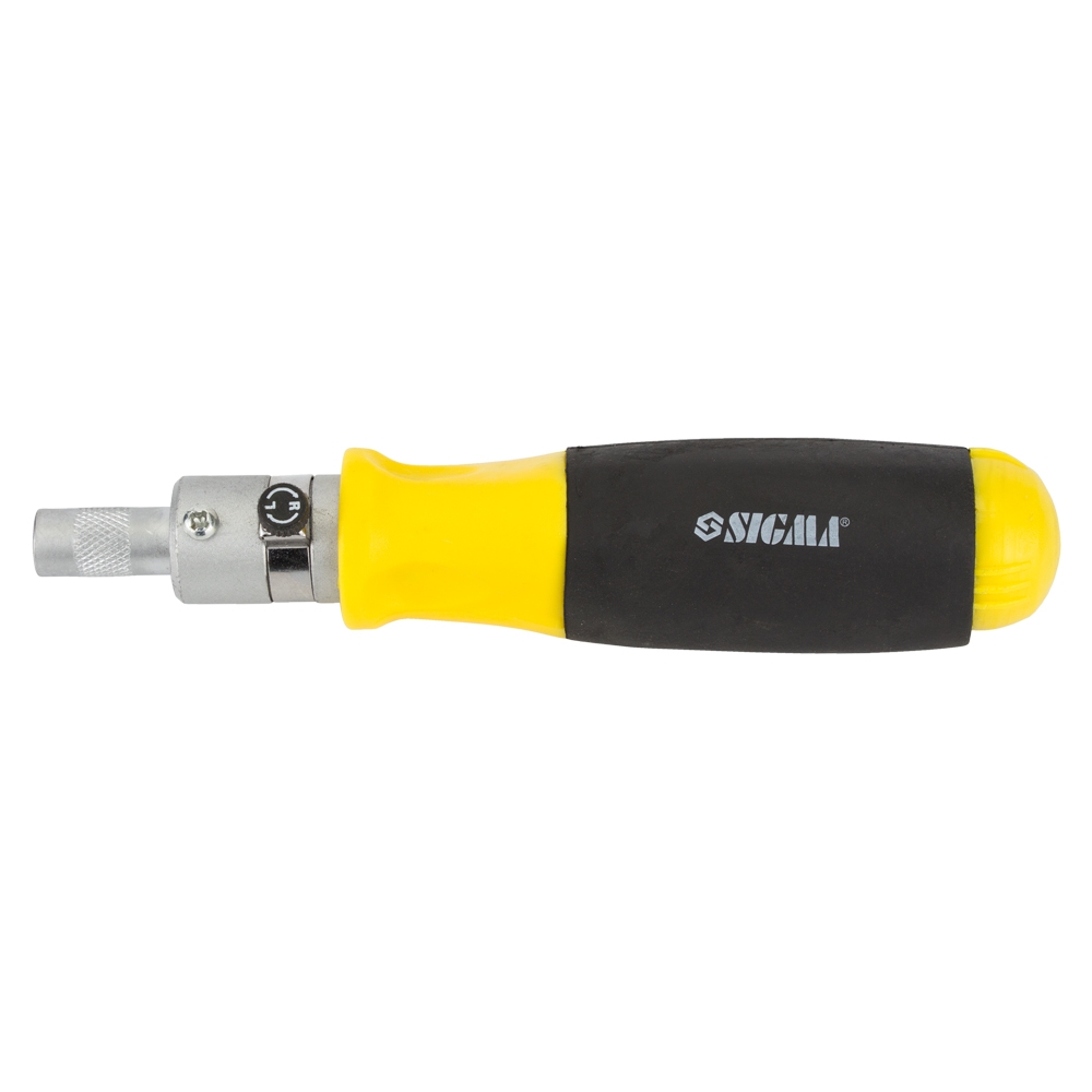 Отвертка с реверсом Sigma CrV + трещотка + биты 11 шт