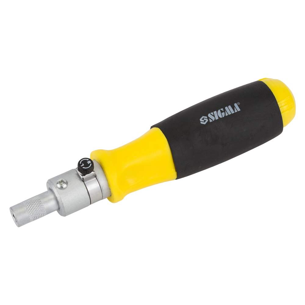 Отвертка с реверсом Sigma CrV + трещотка + биты 11 шт