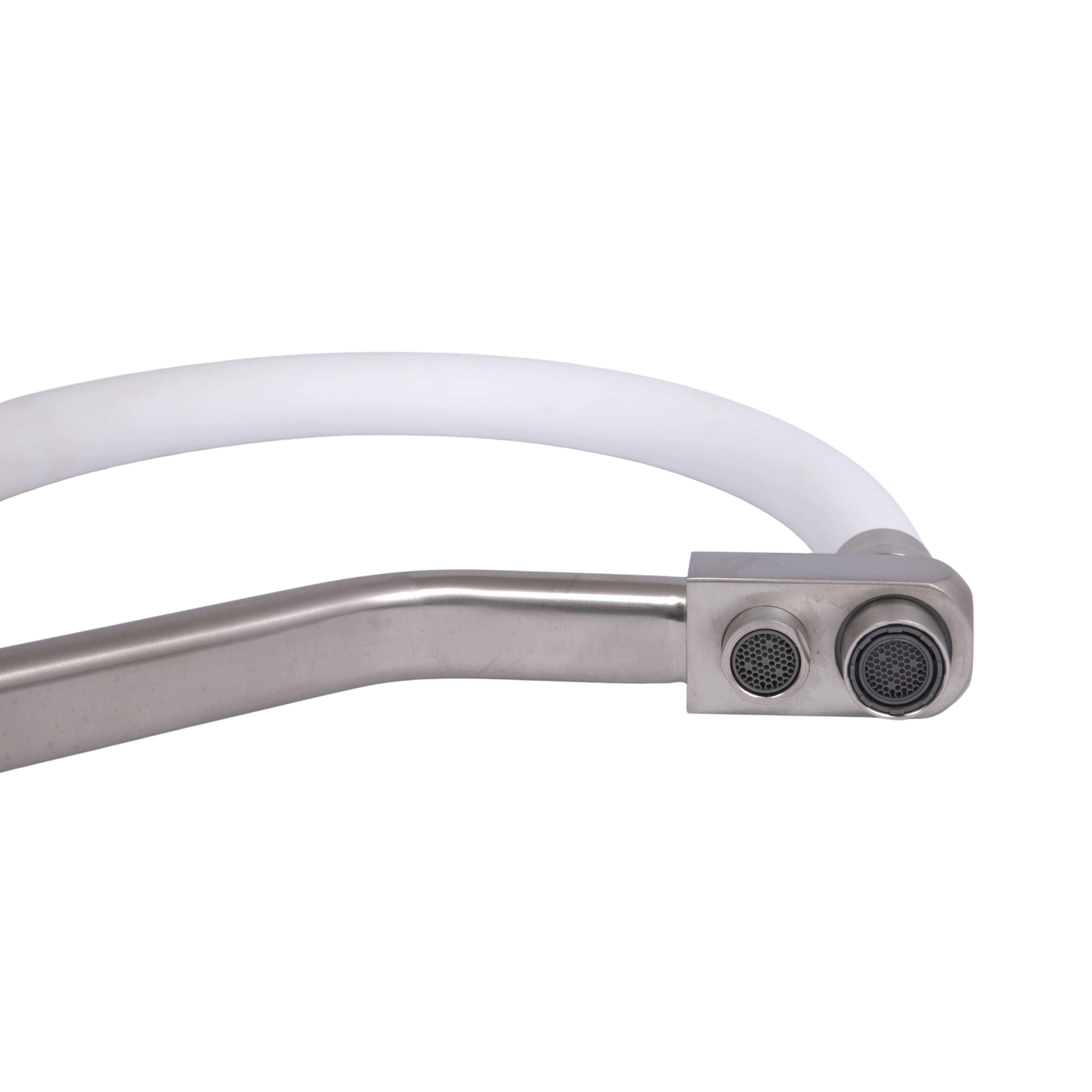 Излив в сборе для смесителя для кухни Lidz Aria 020F3 Nickel/White (330 х 265 х 35) (LDARI3302653549380)