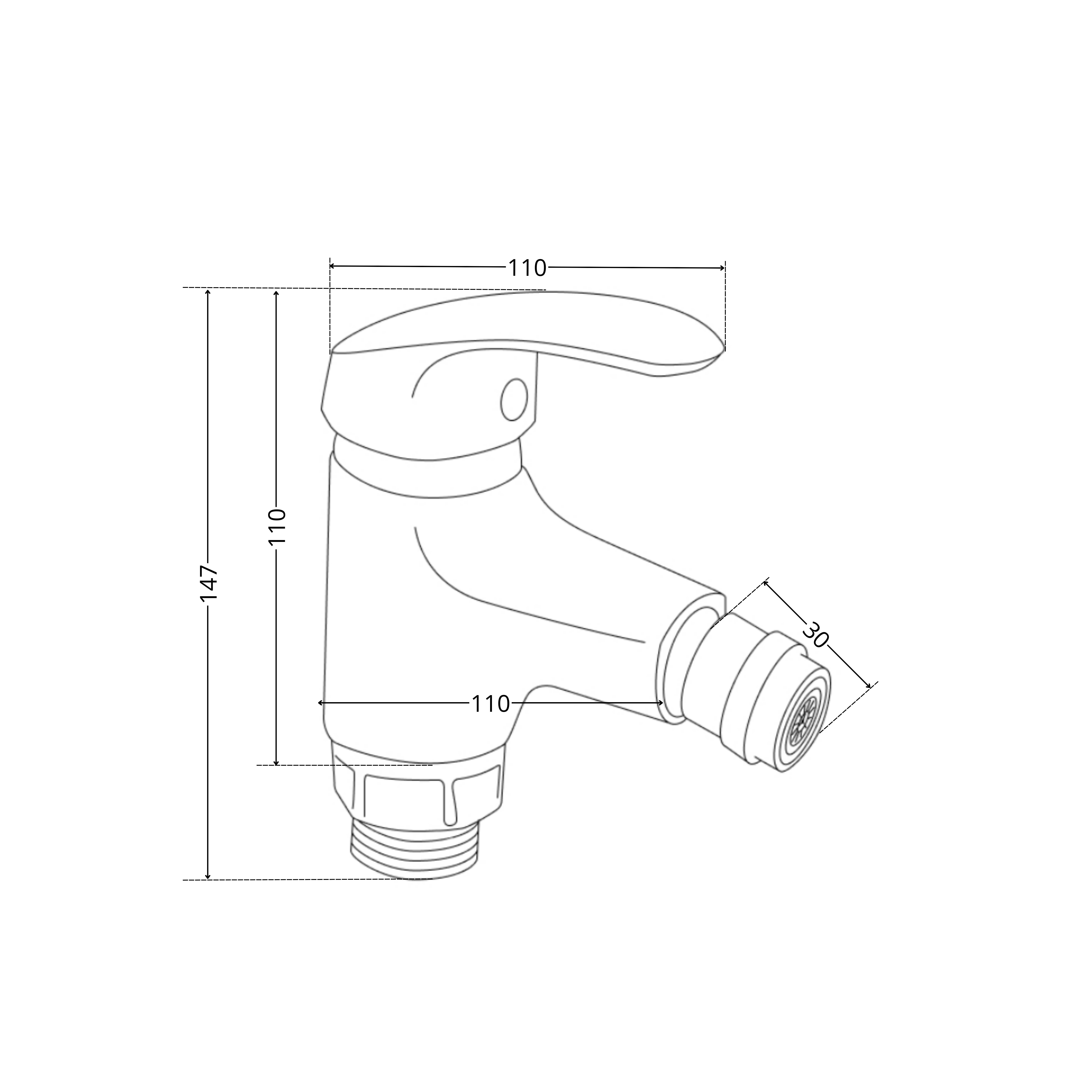 Змішувач для біде Lidz Tani 001AF (k40) Chrome (LDTAN001AFCRM44958)