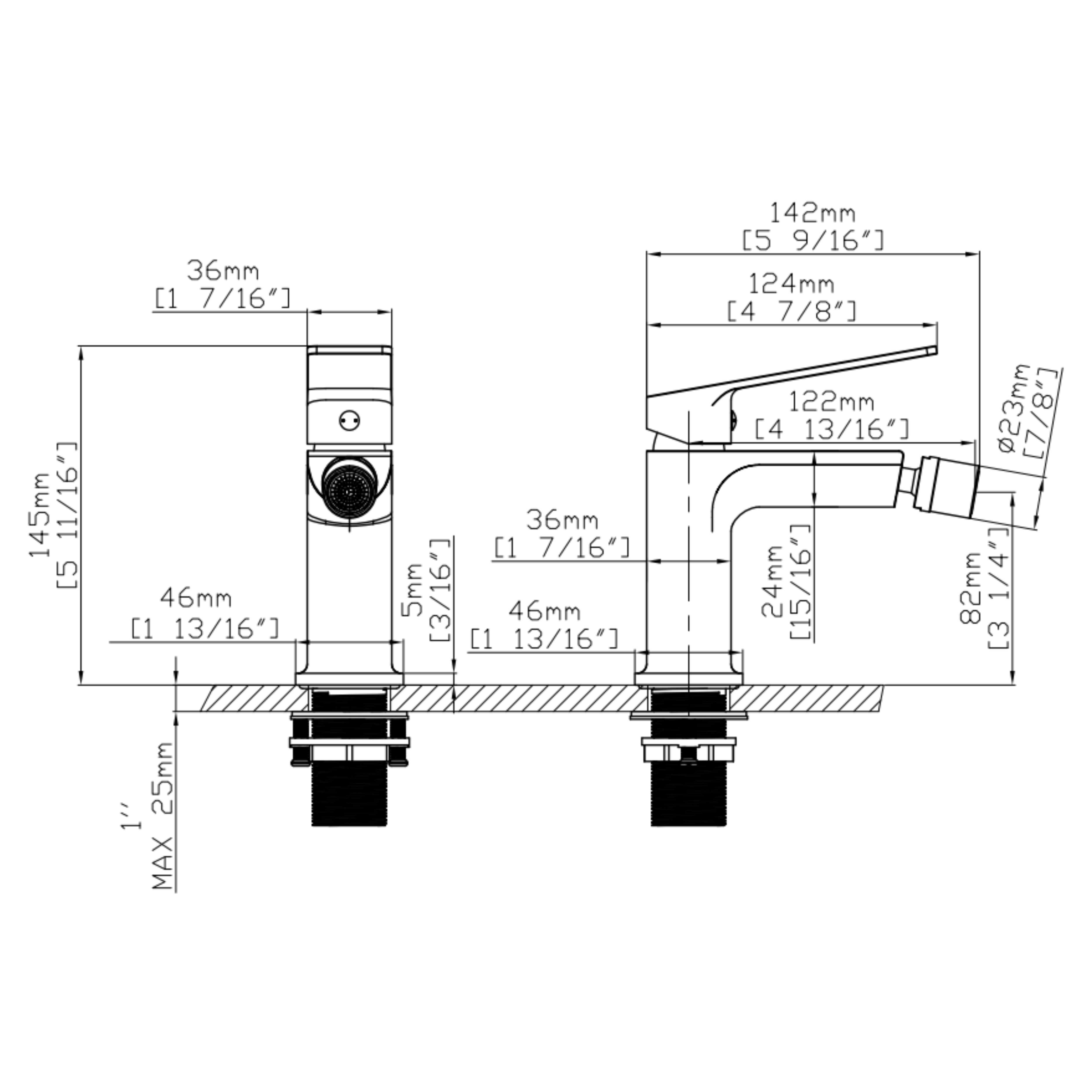 Змішувач для біде Qtap Capricorn Chrome (k26) (QTCAP2060102C48223)