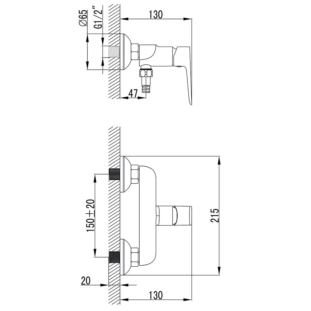 Змішувач для душу Corso Lugano Ø25 мм