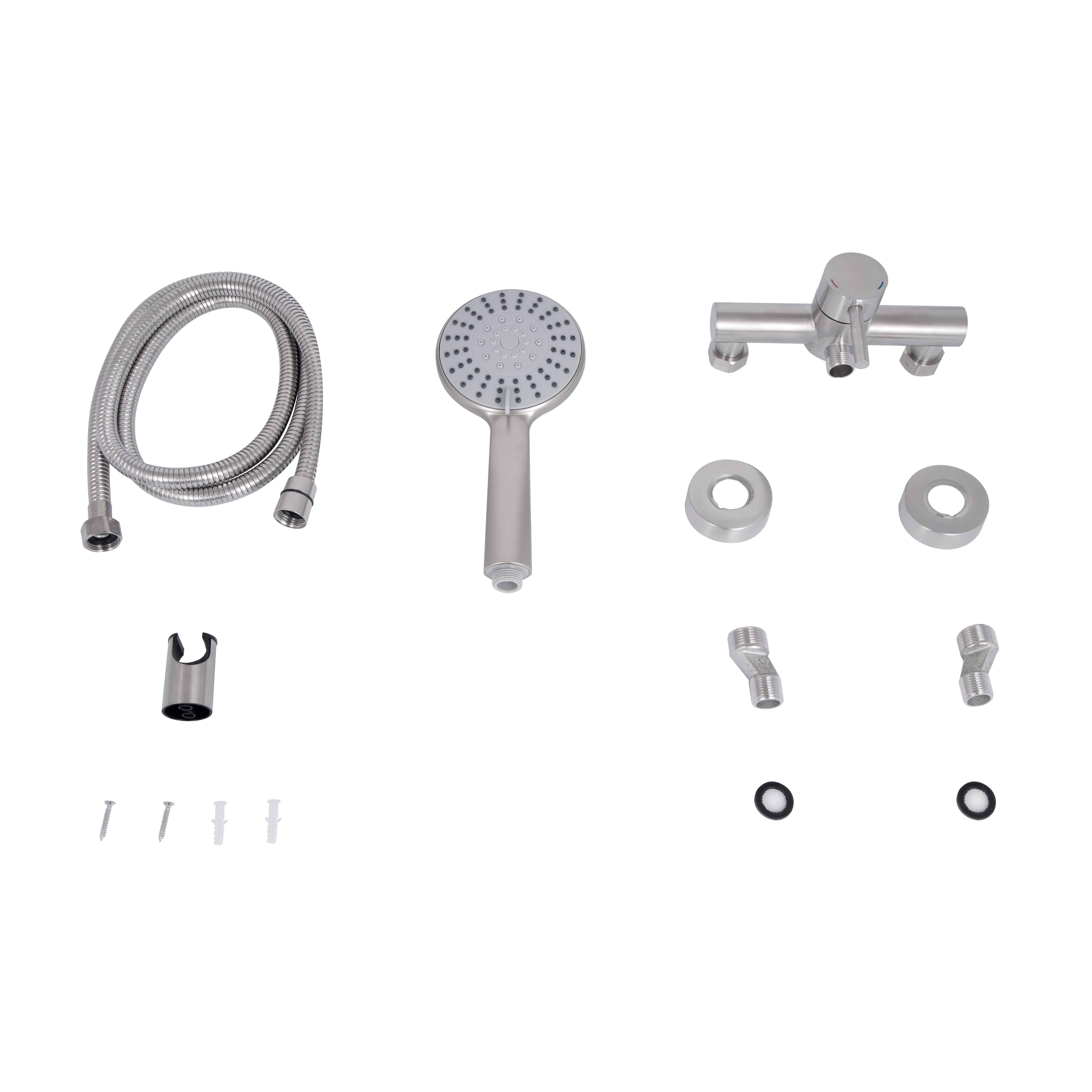 Змішувач для душу Lidz Aria 010 (з душовим гарнітуром) (k35) Nickel (LDARI010NKS43361)