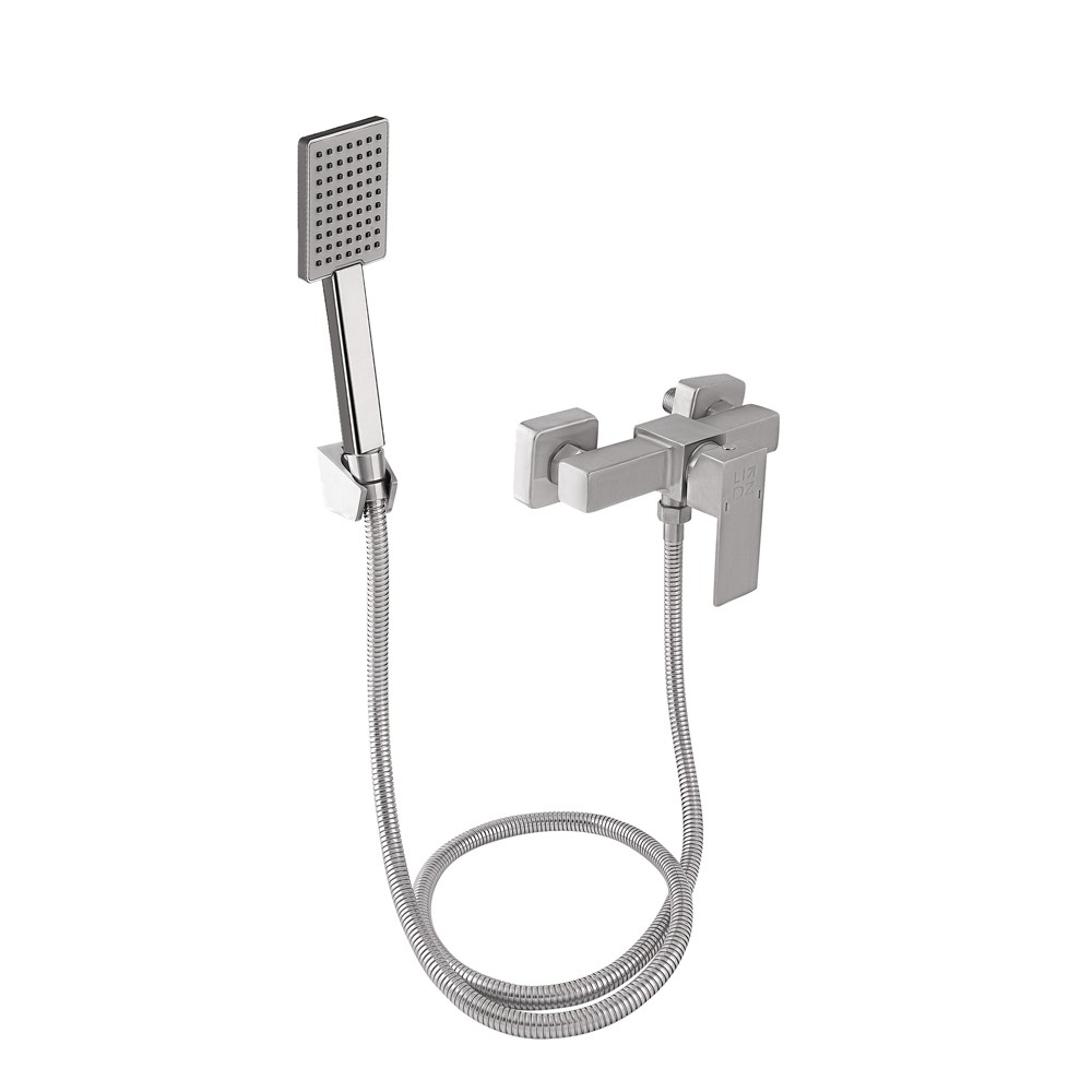 Смеситель для душа Lidz Kubis 010 (с душевым гарнитуром) (k35) Nickel (LDKUB010NKS28535)