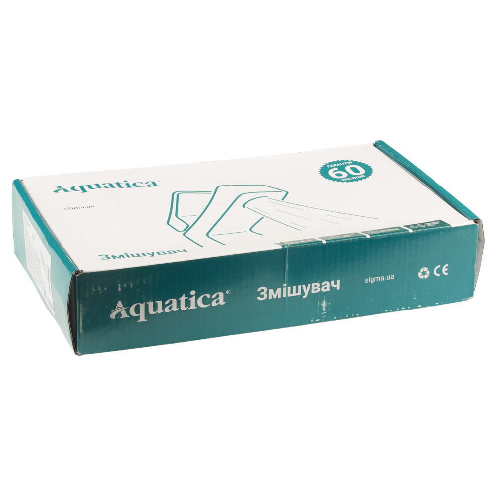 Смеситель для кухни Aquatica HF прямой излив 210мм на шпильке Ø35 мм