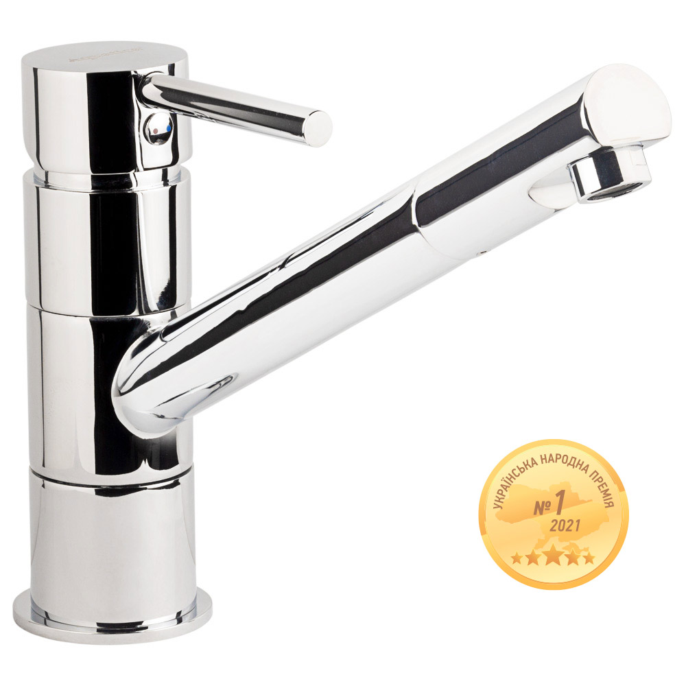 Смеситель для кухни Aquatica HF прямой излив 210мм на шпильке Ø35 мм