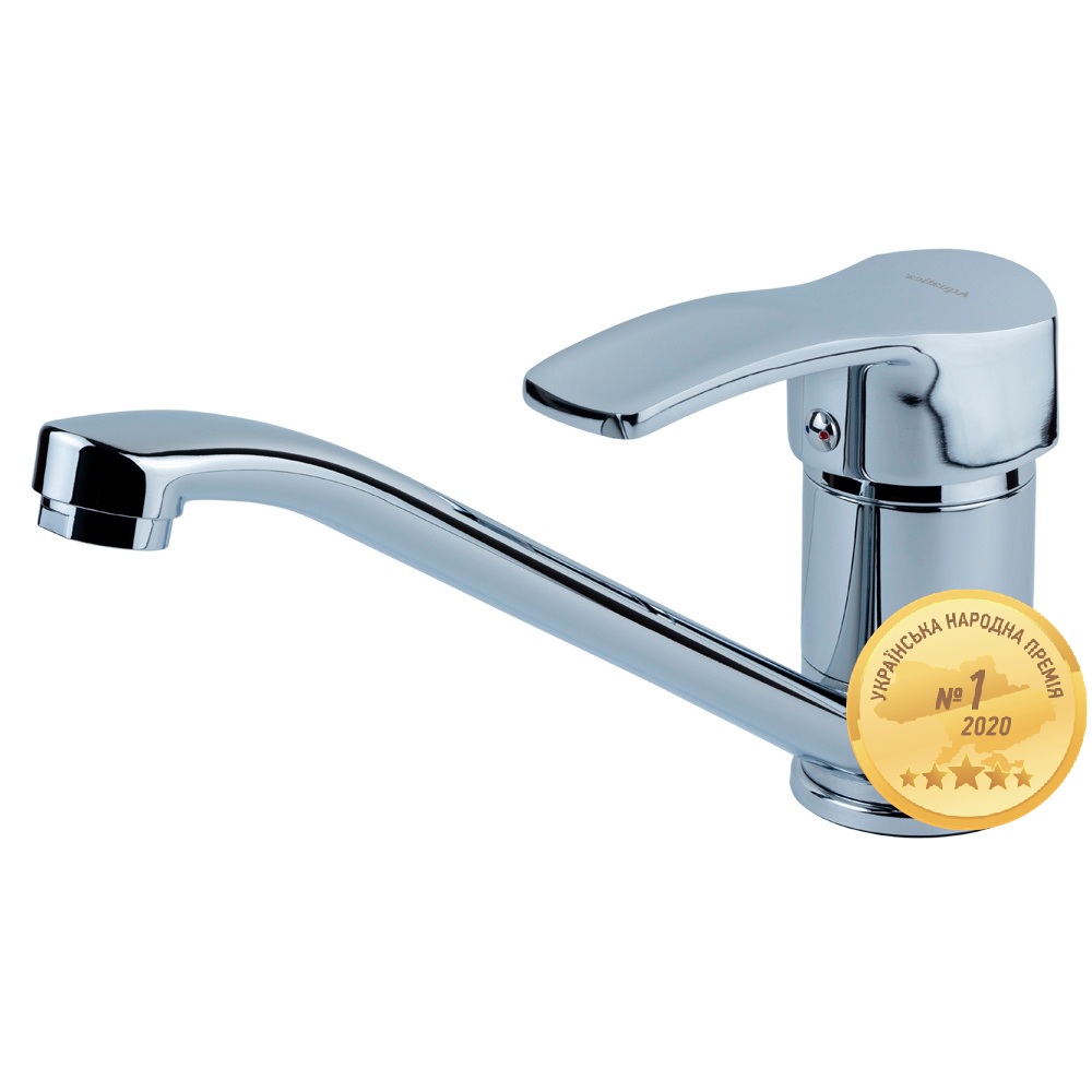 Змішувач для кухні Aquatica MD гусак прямий 250мм на гайці Ø40 мм