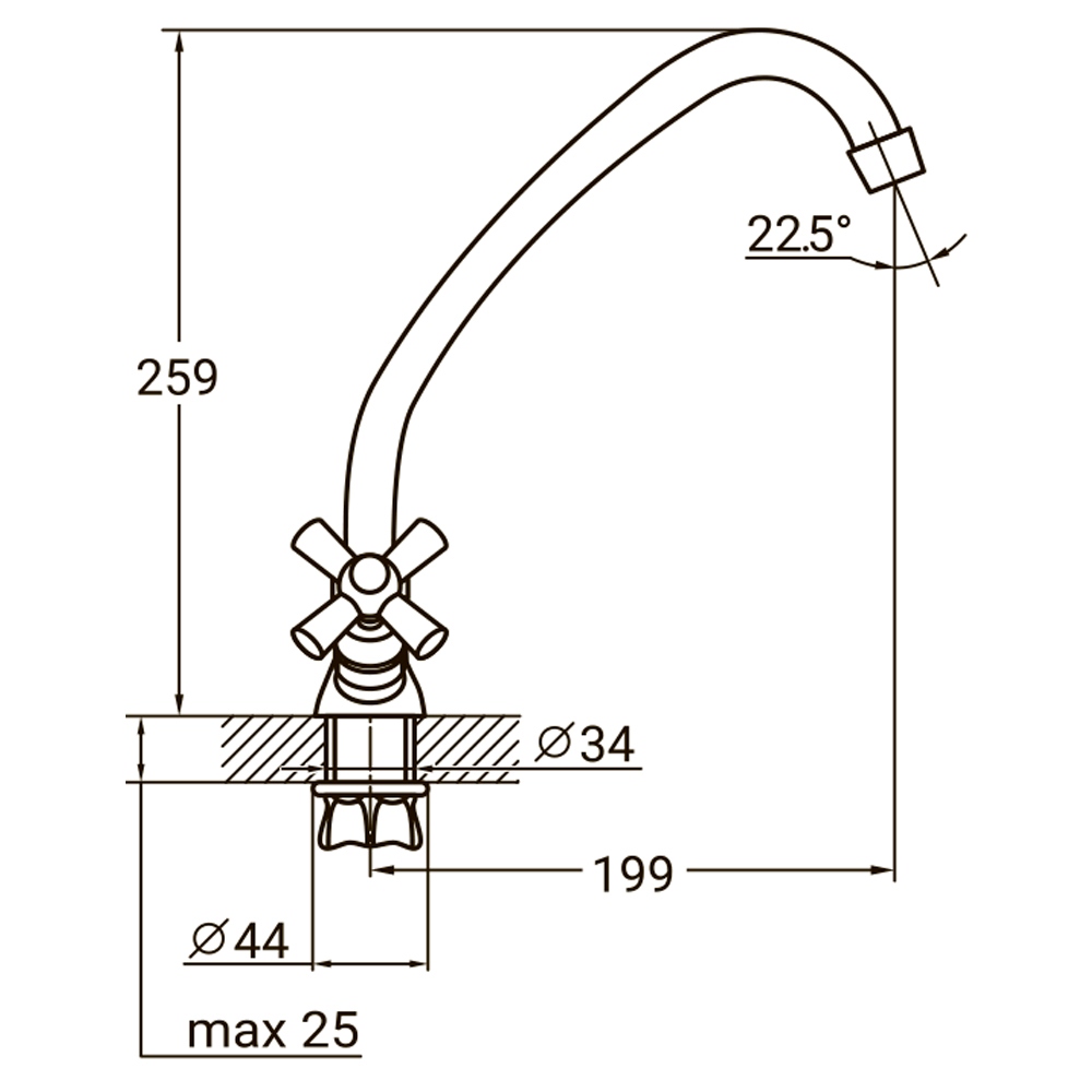 Змішувач для кухні Aquatica PM 1/2" економ на гайці (КРАТНО 2 ШТ)