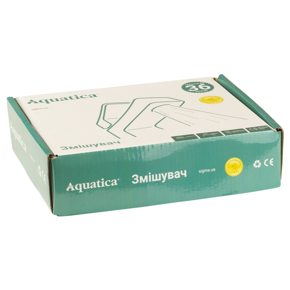 Змішувач для кухні Aquatica s12 медичний вилив прямий 150мм на шпильці Ø40 мм