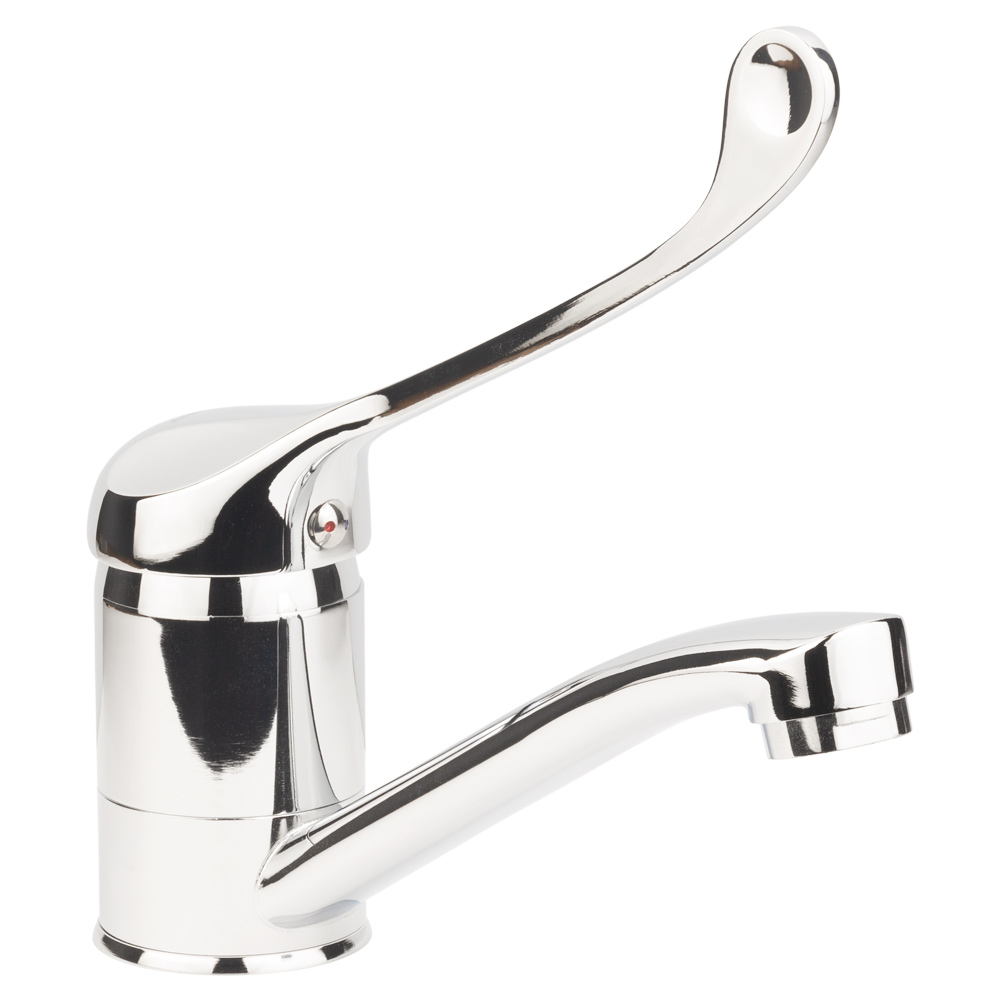 Змішувач для кухні Aquatica s12 медичний вилив прямий 150мм на шпильці Ø40 мм